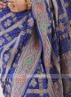 Blue Color Bandhani Chiffon Saree